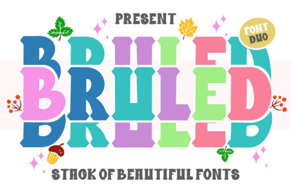 Bruled Stacked Duo: A Groovy Display Font for Crafting Brand Personality